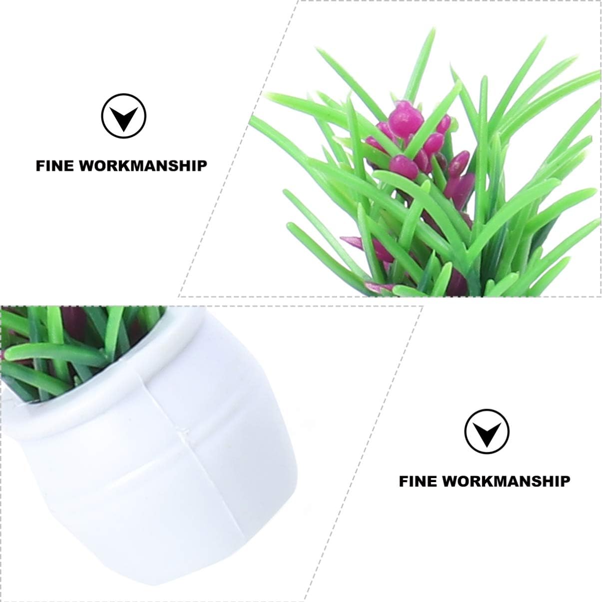 7Pcs Artificial Mini Potted Plants Tiny Miniature Decorative Pot Grass Greenery in Pots for Miniature Garden Dollhouse 2x2x3cm - Image 2