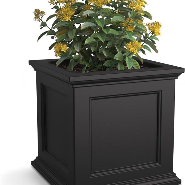 20-Inch Square Planter – Self-Watering, Weather-Resistant Planter for Flowers – Durable Outdoor Design for Patio, Porch, or Entryway