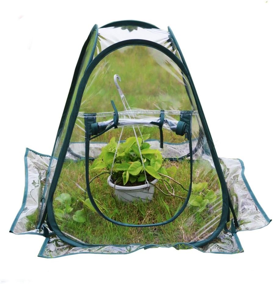 Mini Pop Up Greenhouse; 27"x27"x31"; Indoor/Outdoor; PVC/Steel; Zipper Closure; Green