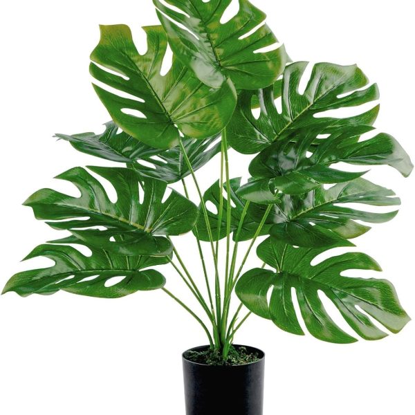 19" Large Fake Plants Artificial Palm Tree in Pot for Indoor and Outdoor Home Office Decor