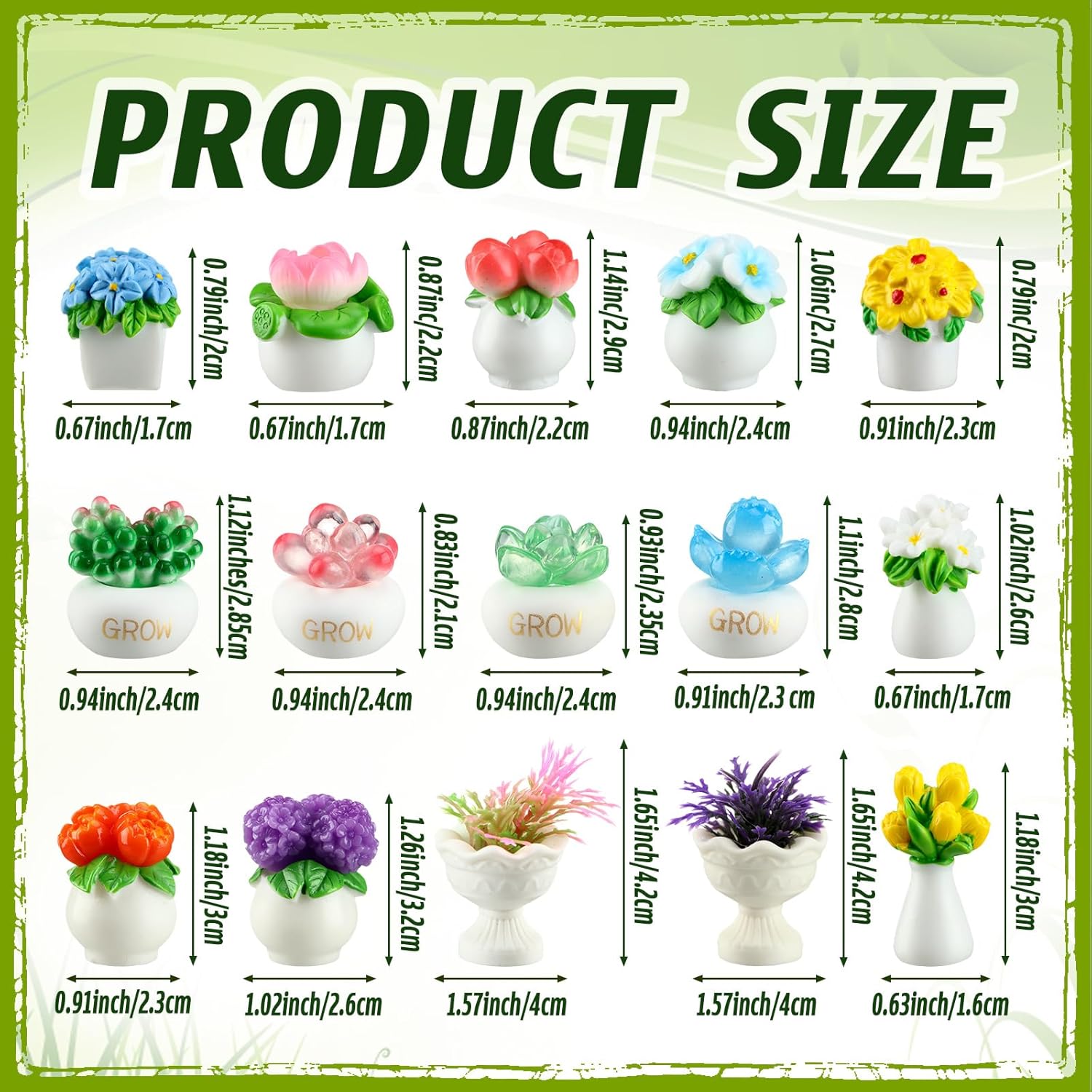 30 Pcs Miniature Dollhouse Plants Accessories Mini Artificial Potted Flower Tiny Resin Greenery Cactus Figurines for Doll House Gift DIY Garden Bonsai Micro Landscape Decoration(Succulents) - Image 2