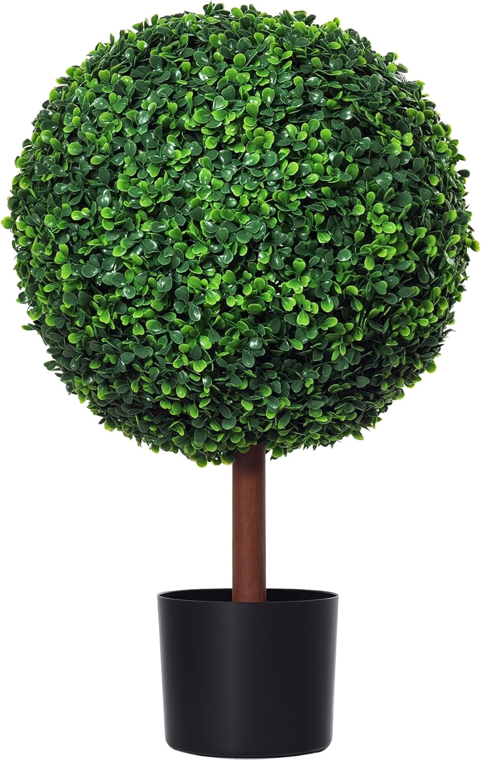 23.5" Artificial Boxwood Topiary Ball Tree, Fake Decorative Plant, Nursery Pot Included for Home, Balcony, Backyard and Garden
