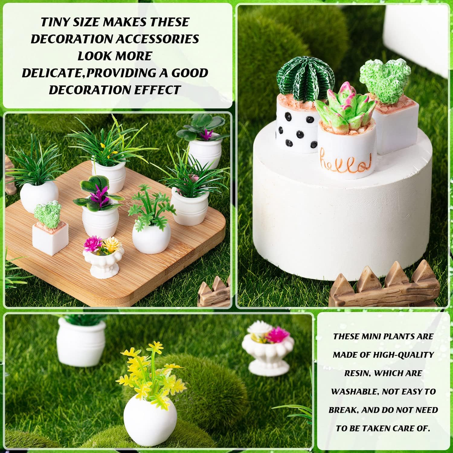 26Pcs Miniature Potted Plants, Mini Artificial Plants, 1:12 Scale Doll House Accessories, Suitable for Dollhouse Decoration, Christmas Birthday Present, DIY Handicrafts - Image 2